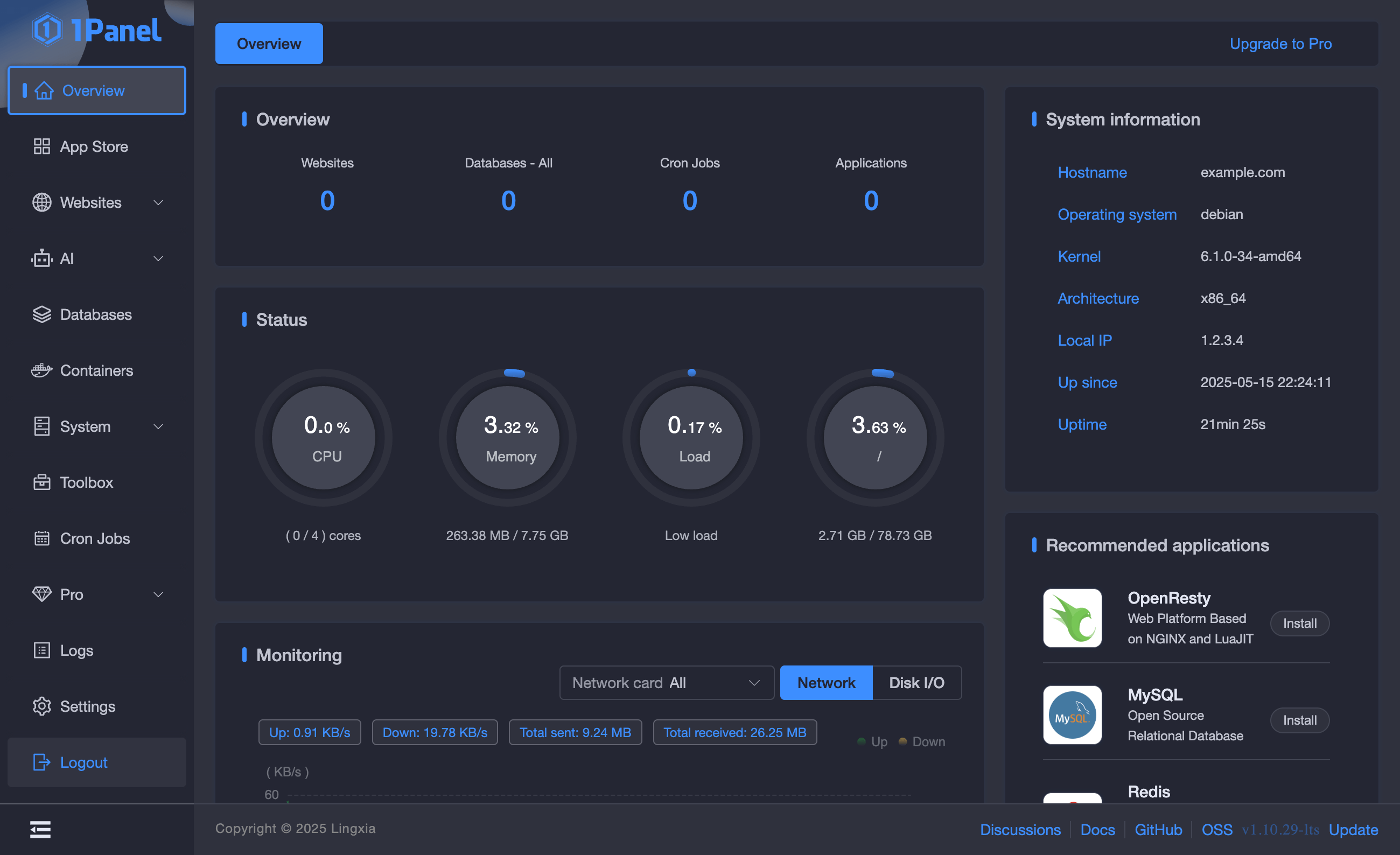 Screenshot of interface