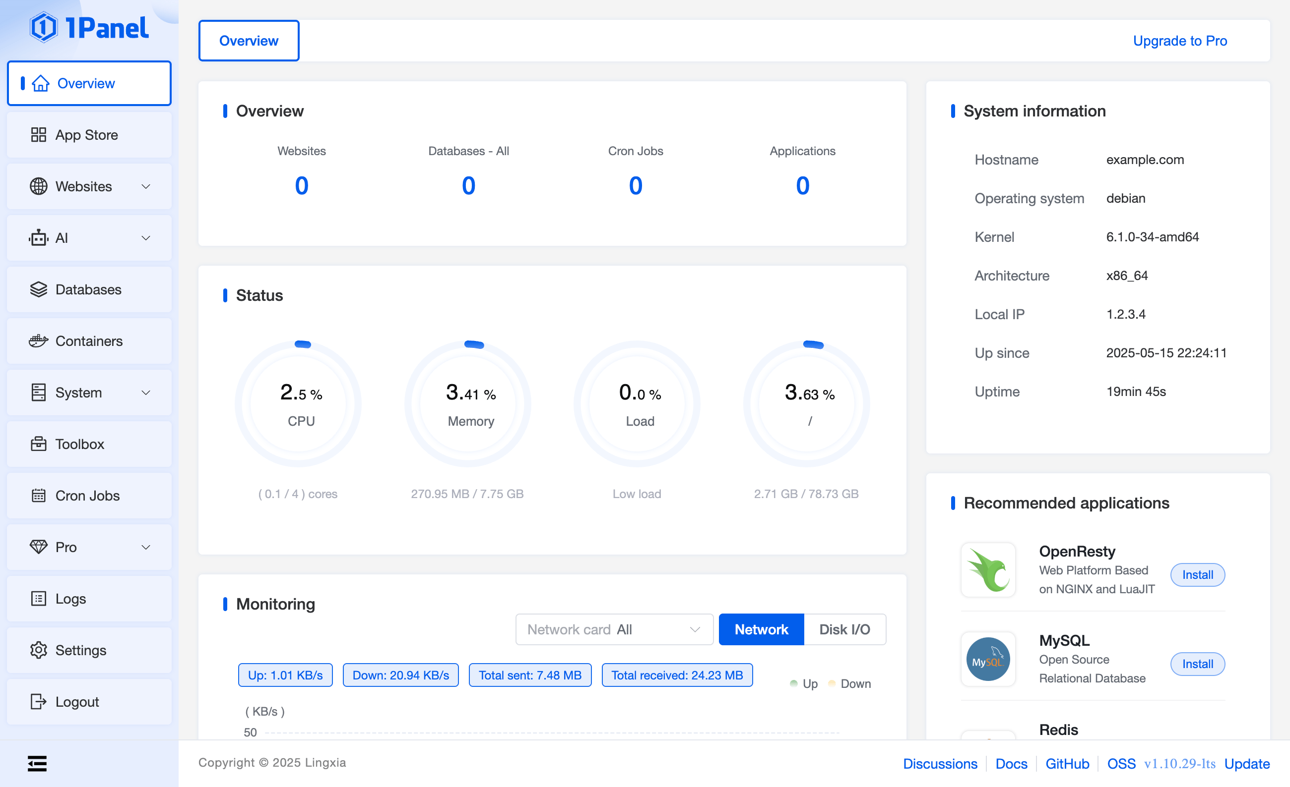 Screenshot of interface