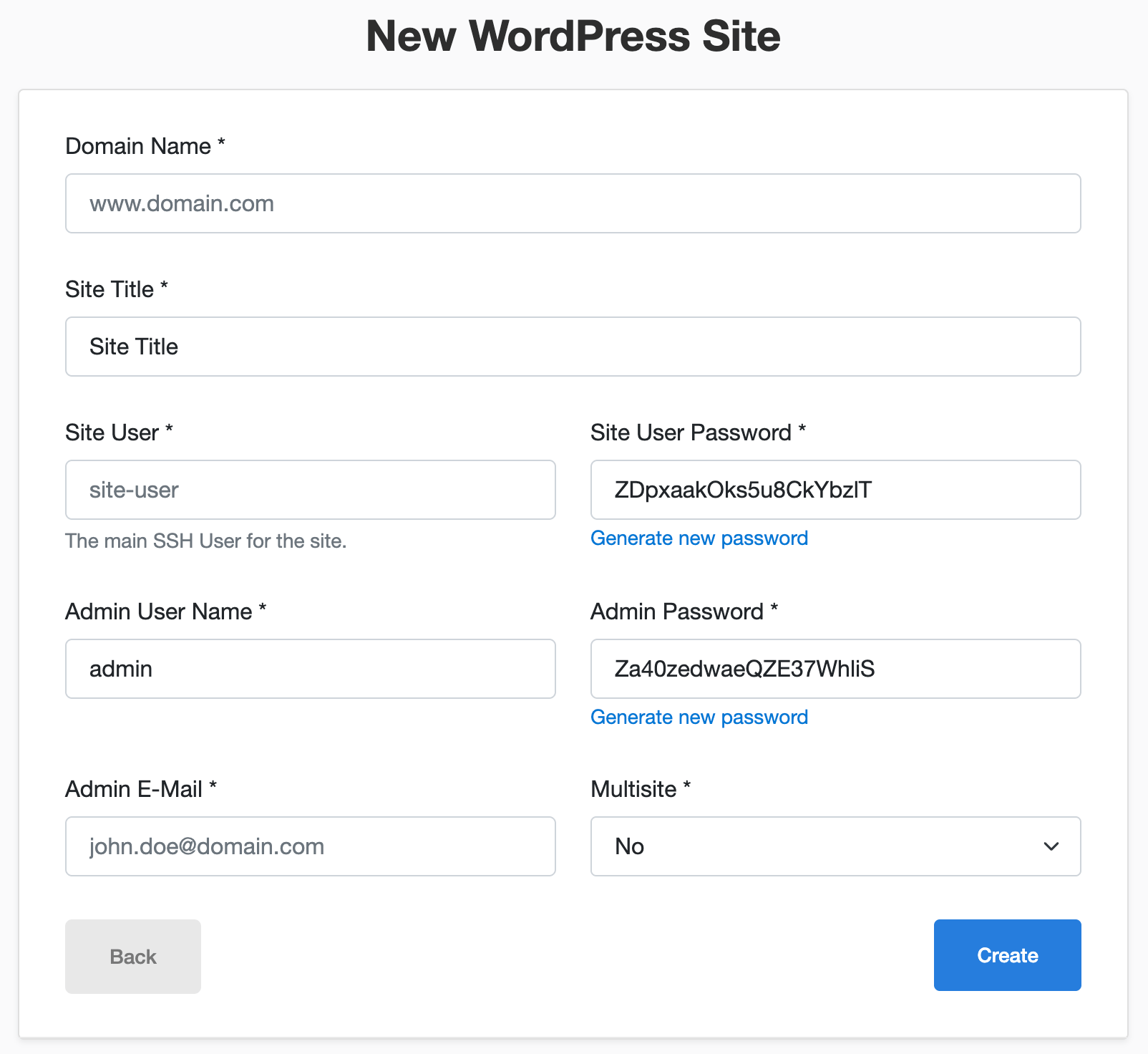 Screenshot of interface