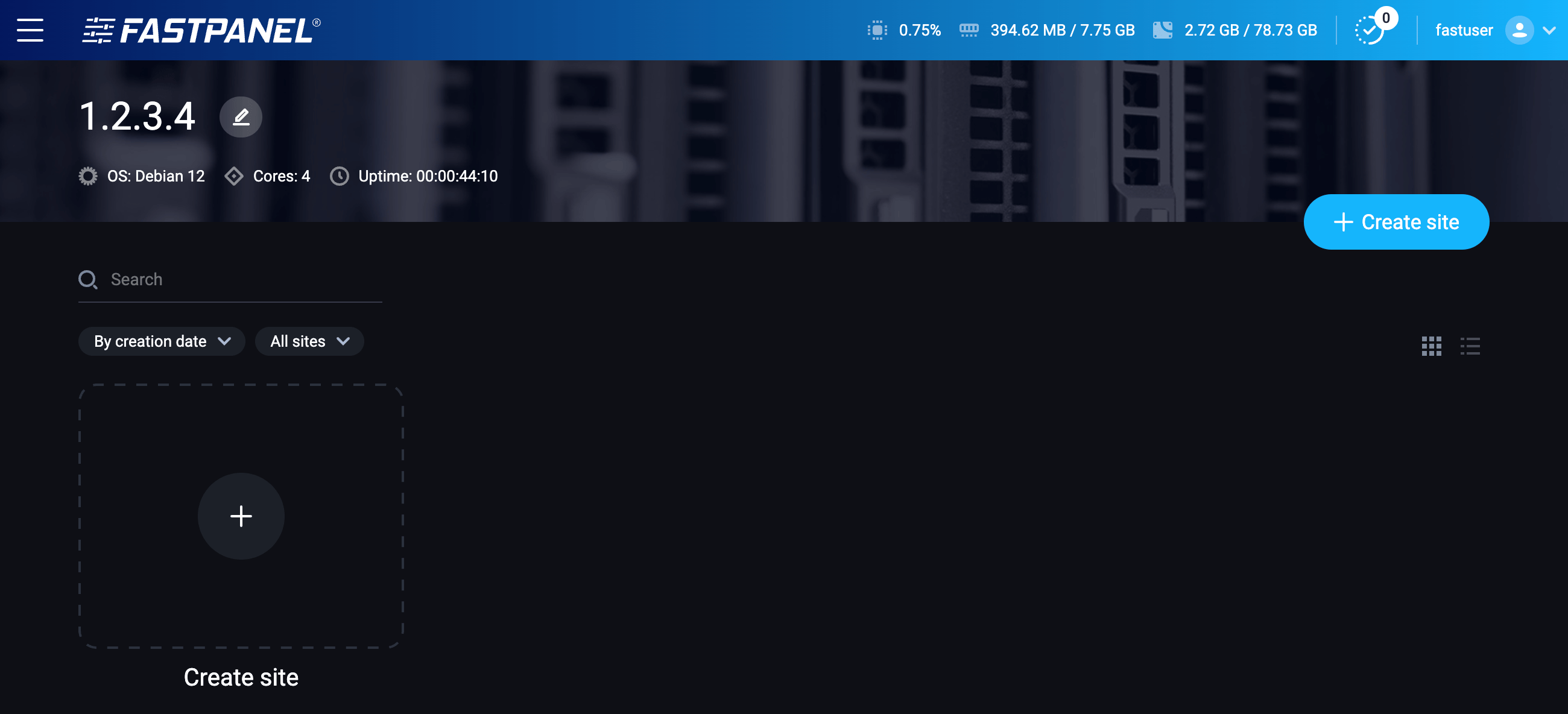 Screenshot of interface