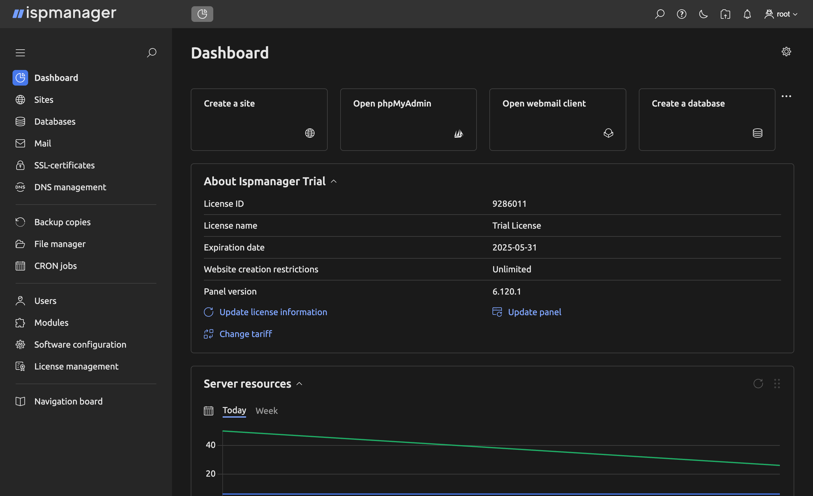 Screenshot of interface