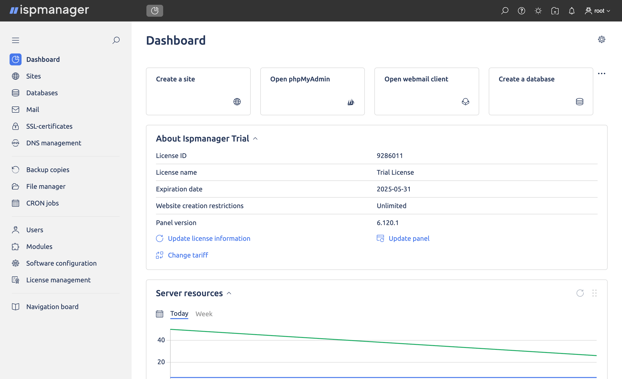 Screenshot of interface