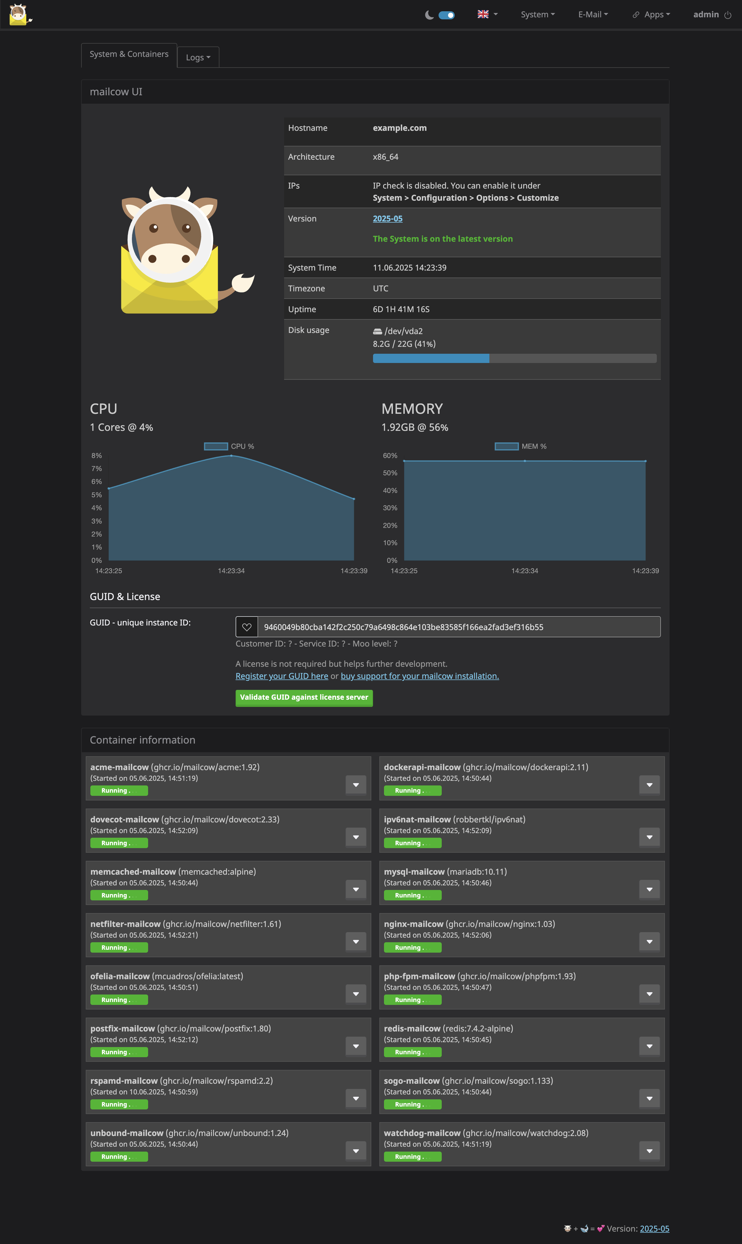 Screenshot of interface