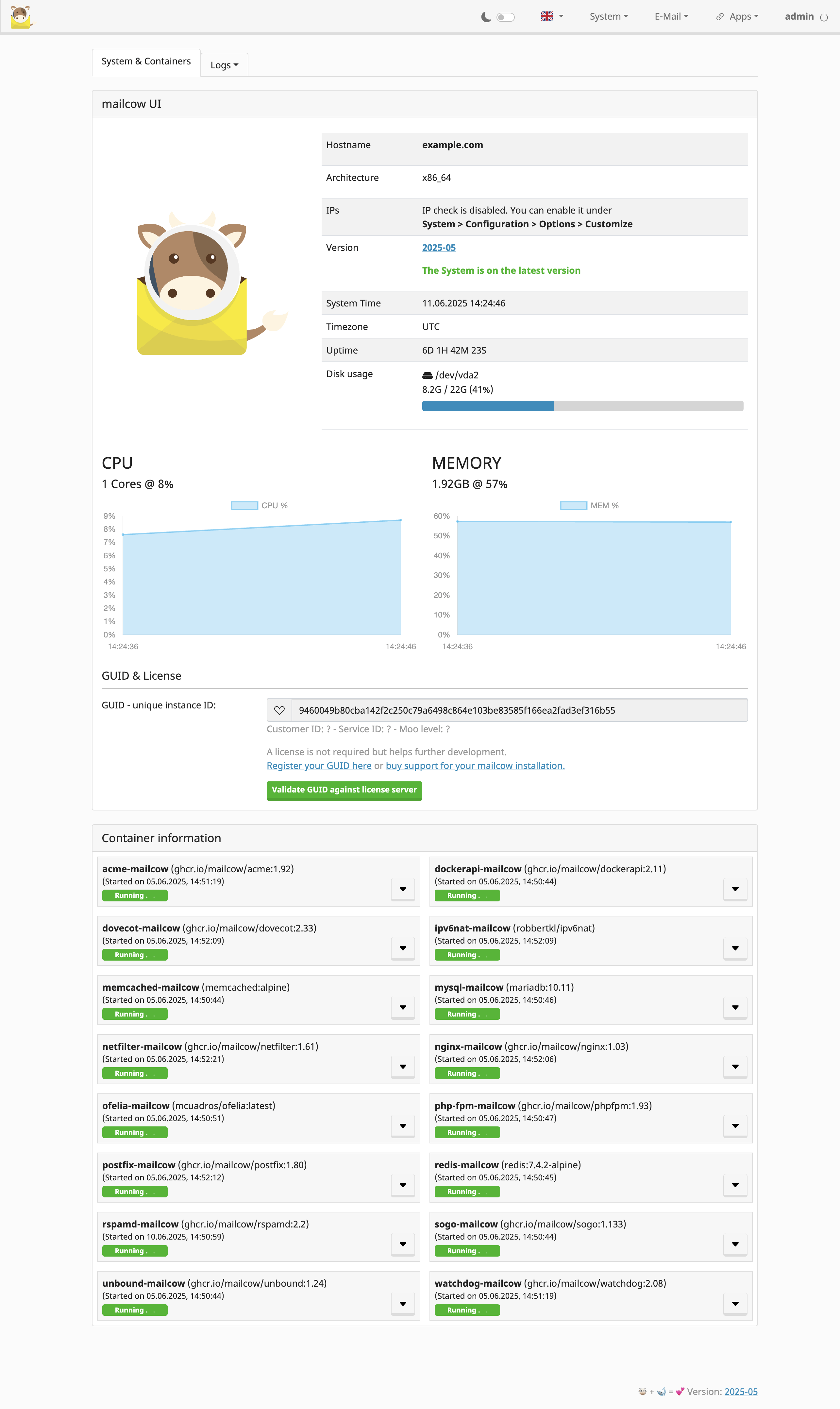 Screenshot of interface