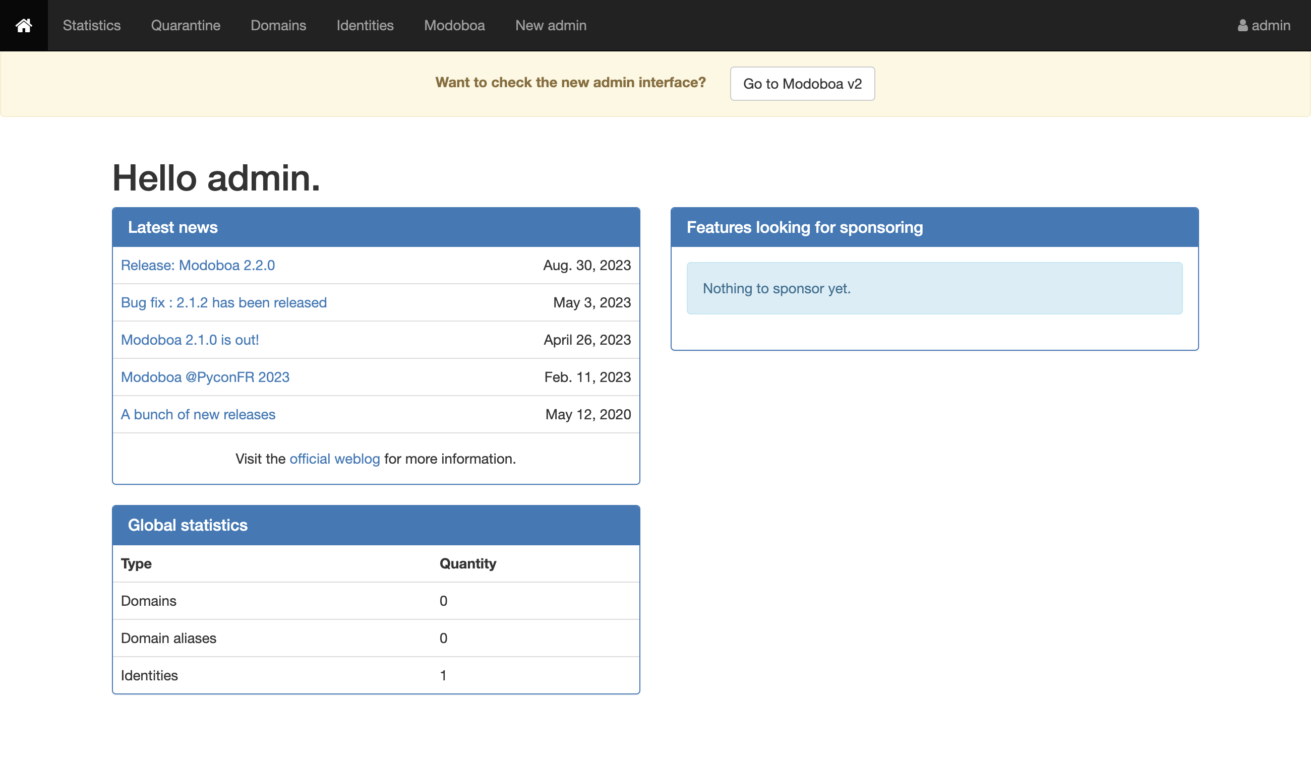 Screenshot of interface