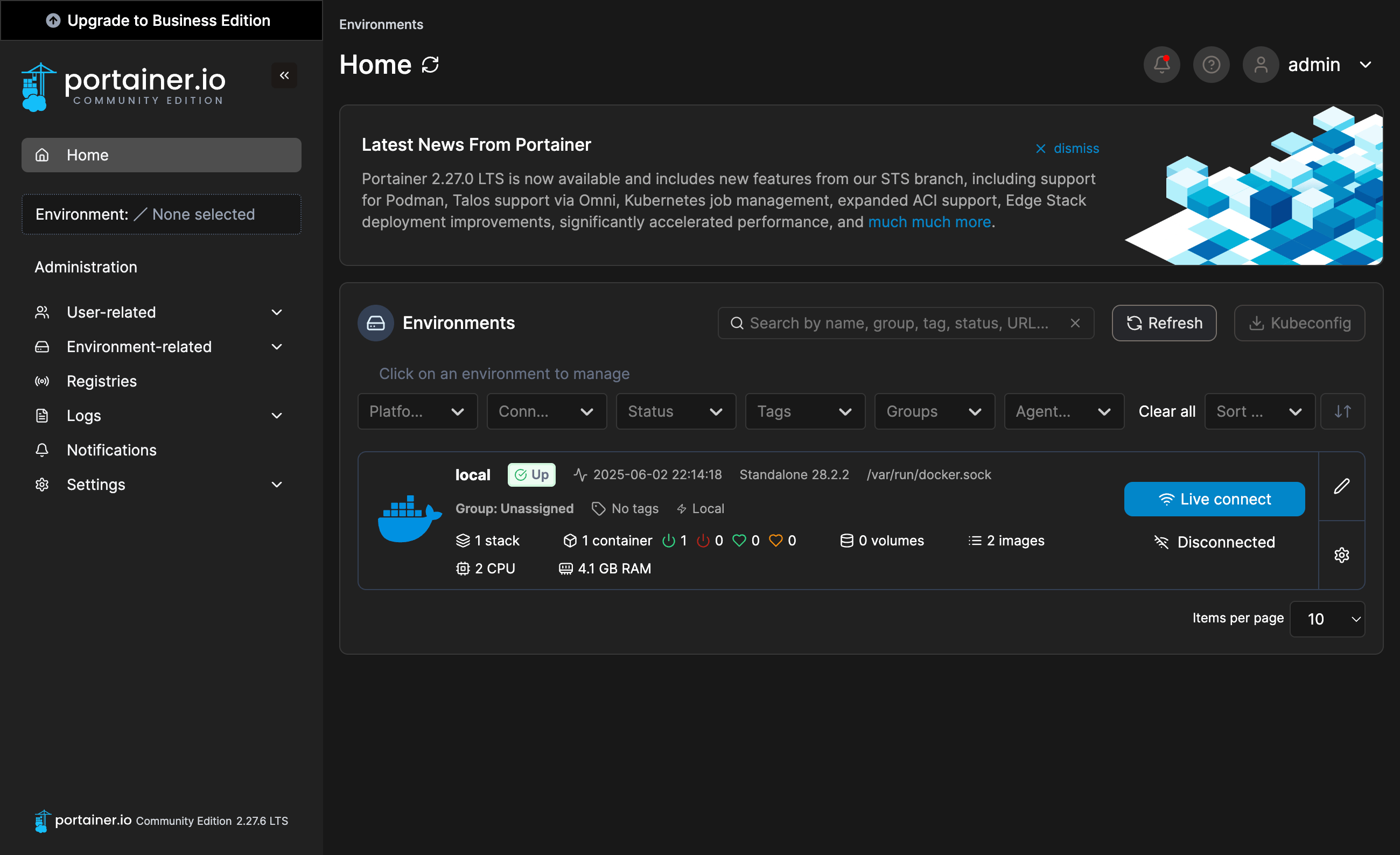 Screenshot of interface