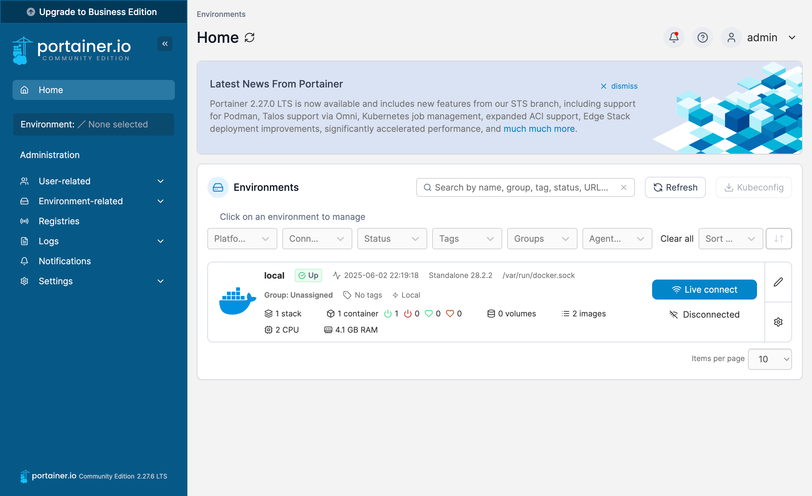 Screenshot of interface