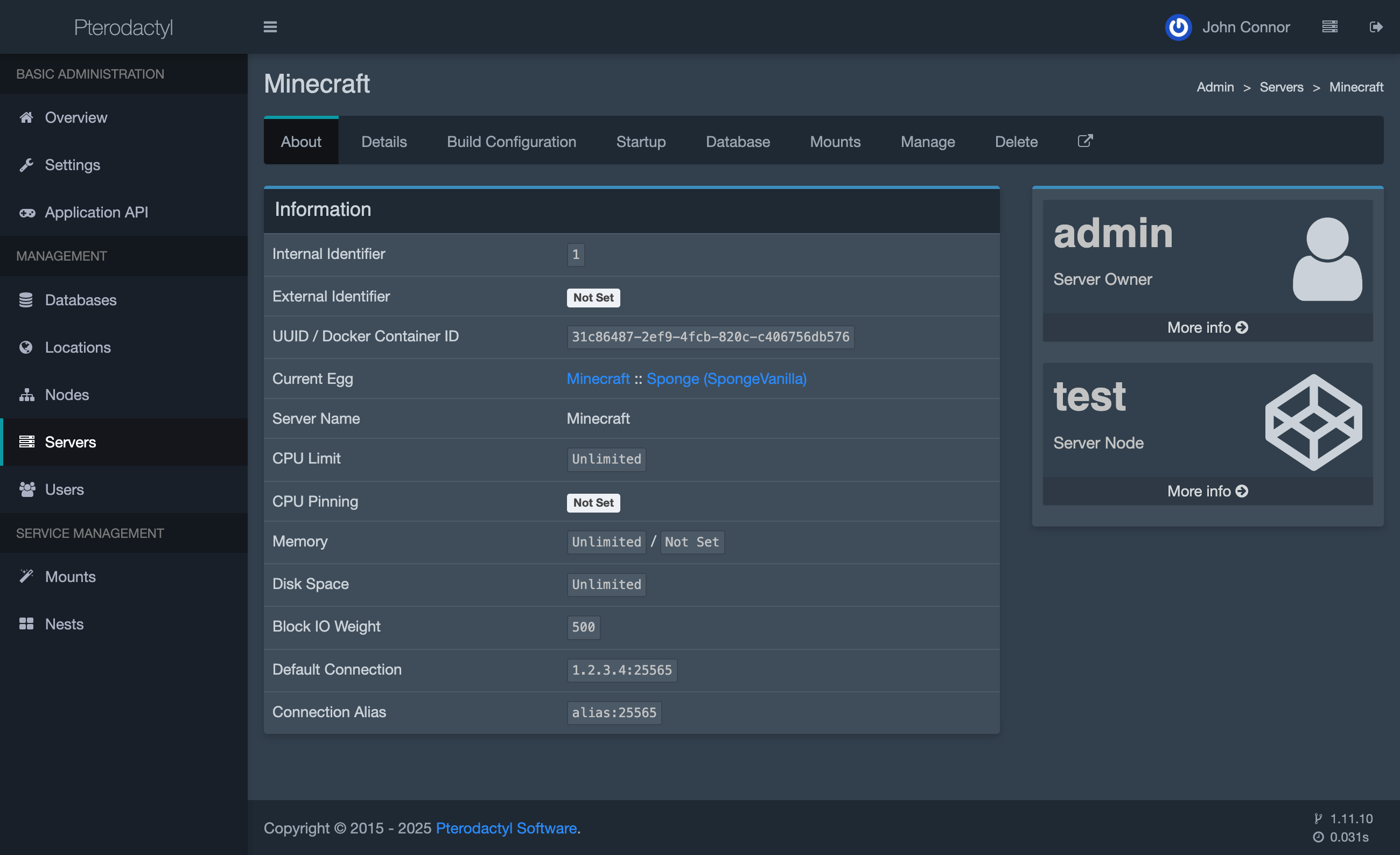 Screenshot of interface