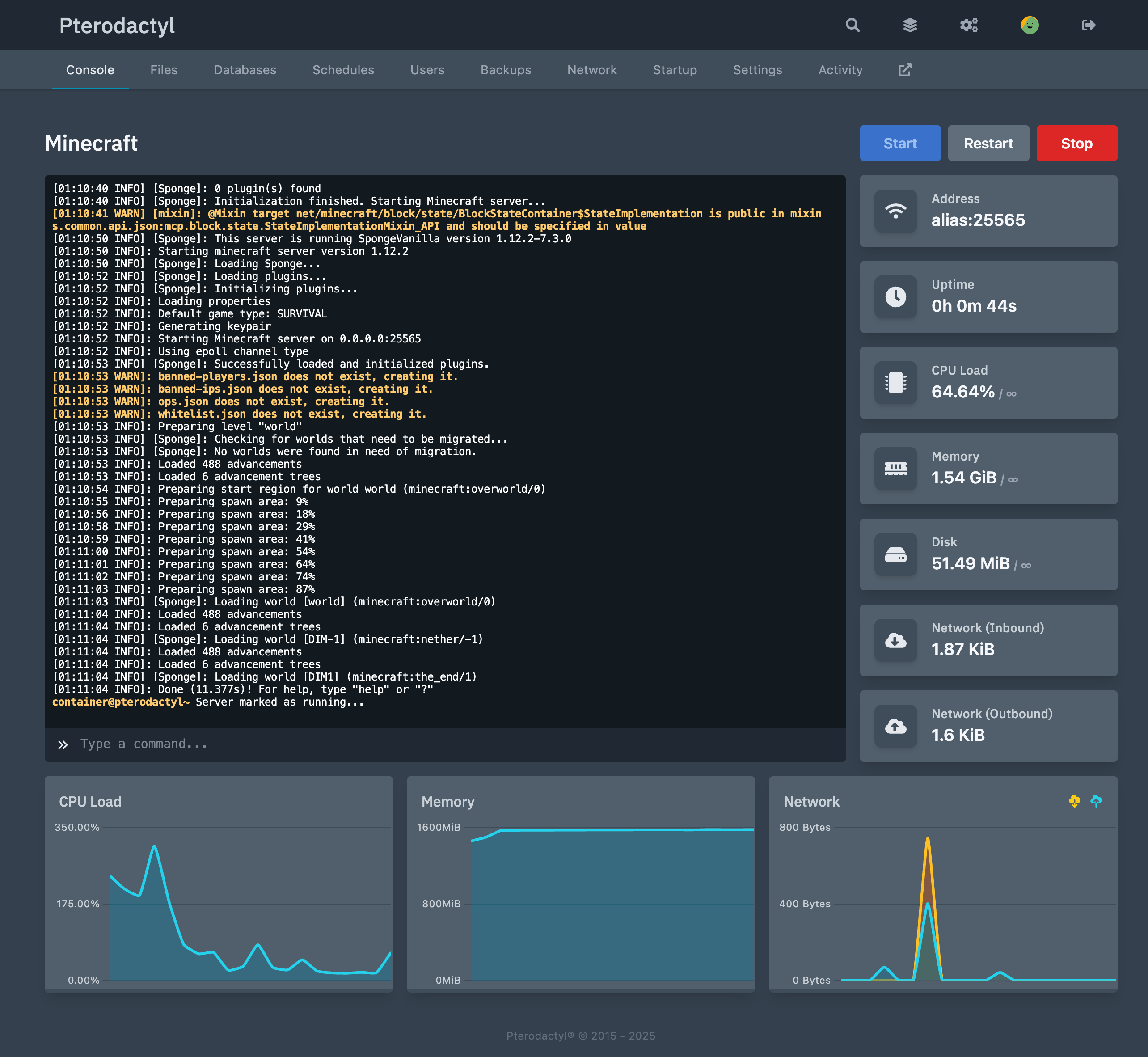 Screenshot of interface
