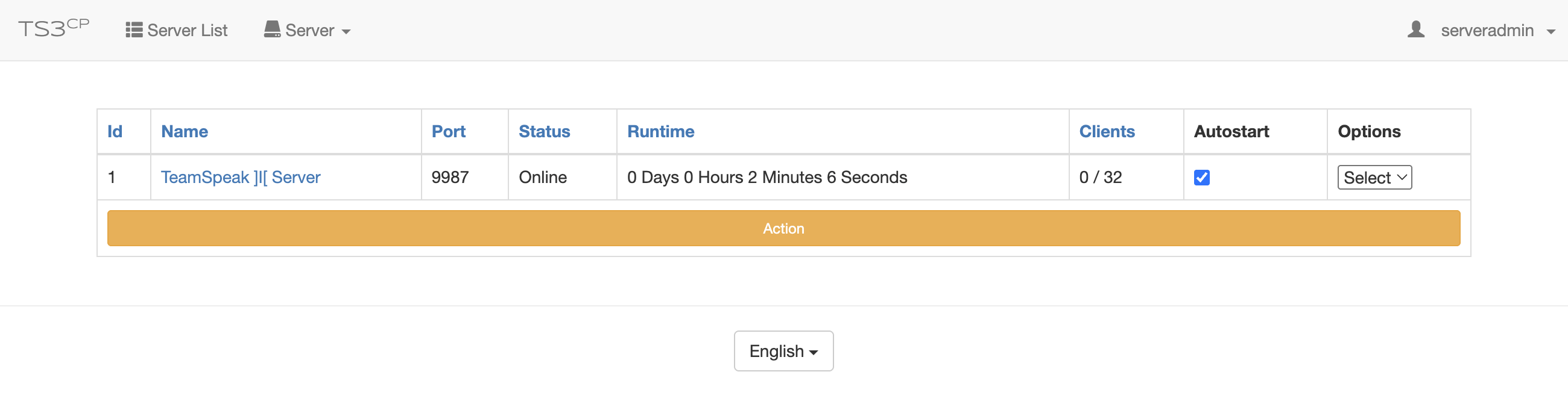 Screenshot of interface